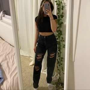 SOLD Pretty Little Thing Black Mom Jeans